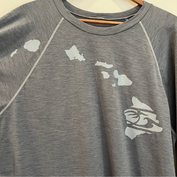 Honolua Mens Long Sleeve Rashguard Surf Shirt 3XL Gray Hawaii UPF 30+ Loose Fit - Picture 3 of 7